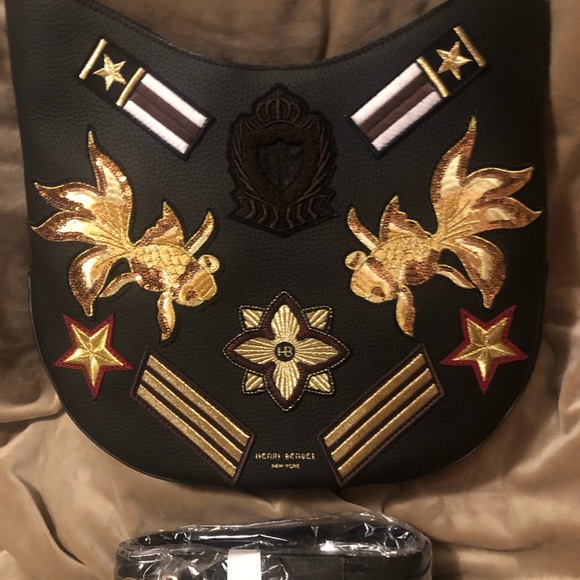 🔥BLACK FRIDAY SALE💥 🔥New Vintage Henri Bendel W57th Crossbody Hobo Military - Picture 2 of 16